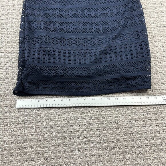 Garage Lace Dress Women Size Large L Navy Blue Party Cocktail 1/2 Back Zipper - Picture 9 of 9